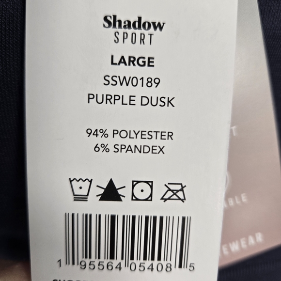 Shadow Sport Large Sports Bra Women's Large Front Zip Removable Cups Purple Dusk - Picture 4 of 6